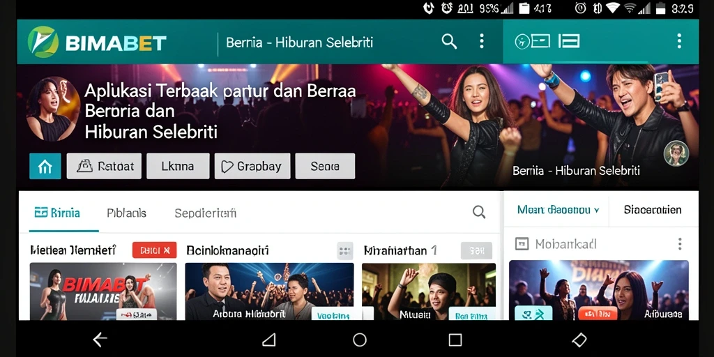 Tampilan antarmuka BIMABET yang menarik dan informatif tentang selebriti.