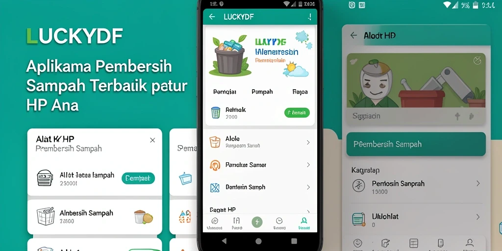 Antarmuka pengguna LUCKYDF yang intuitif untuk pembersihan sampah.
