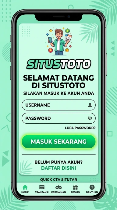 Tampilan halaman login situstoto